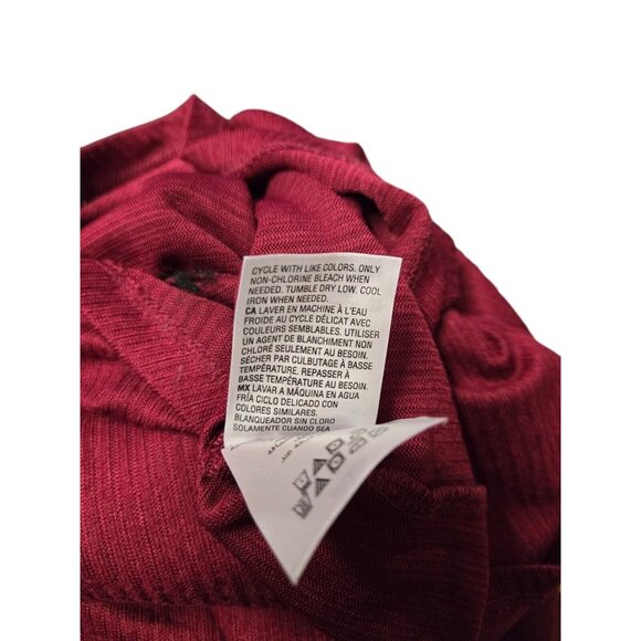 Jenni Pajama Top Womens Small Berry Wine Long Sleeve Ribbed Knit Split Neck - Picture 5 of 5